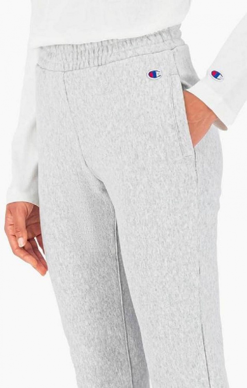 Champion Bordázott Cuffed Stretch Reverse Weave Joggers Női Jogger Nadrág Világos Szürke | 5946-ABEMX