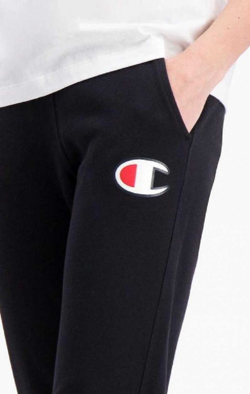 Champion C Logo Bordázott Cuffed Joggers Női Jogger Nadrág Fekete | 2341-XROCF