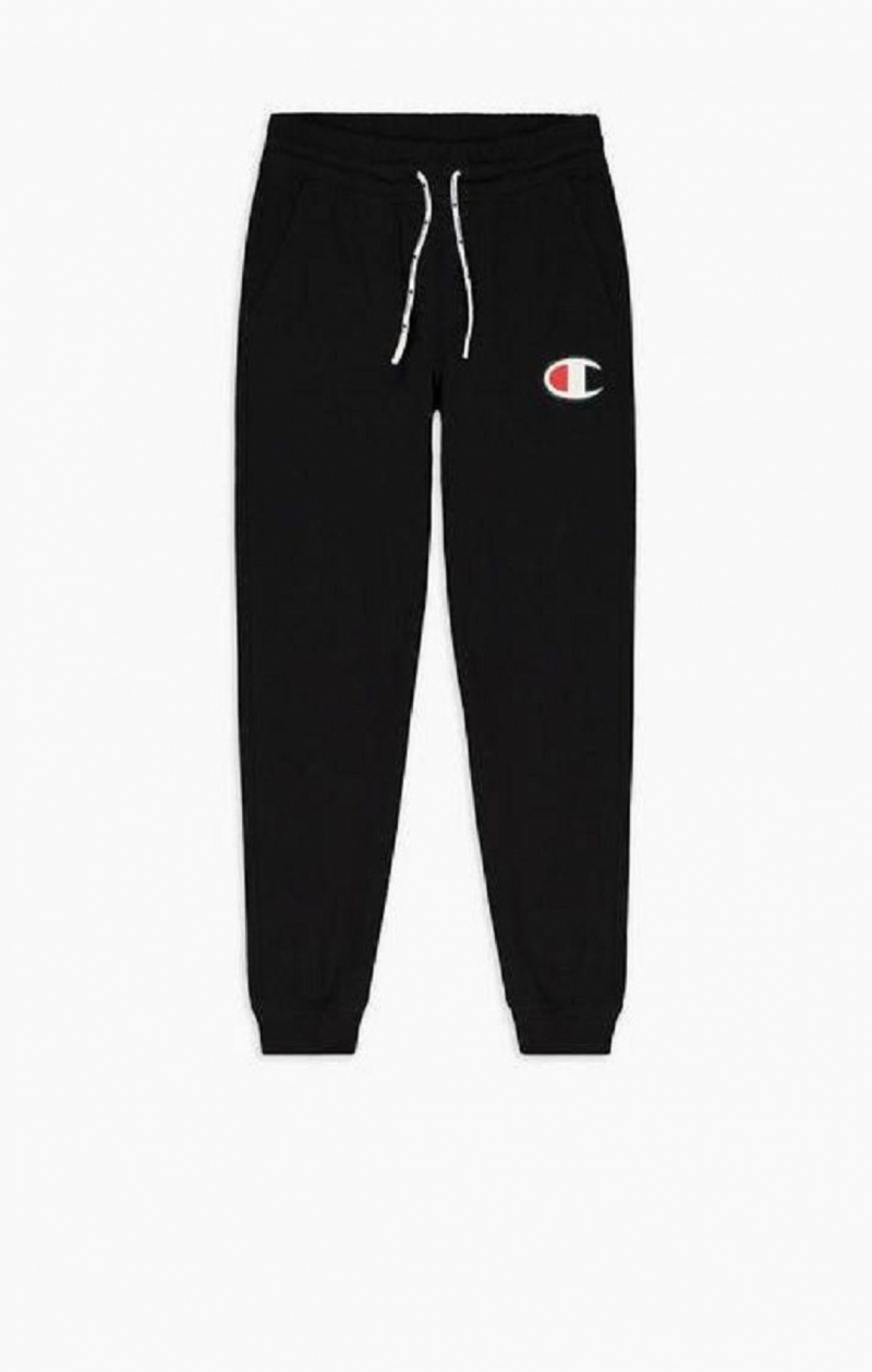 Champion C Logo Bordázott Cuffed Joggers Női Jogger Nadrág Fekete | 2341-XROCF