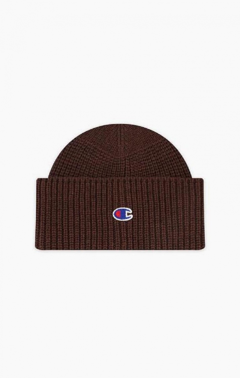 Champion C Logo Patch Beanie Hat Férfi Kalap Barna | 4602-XOZWR