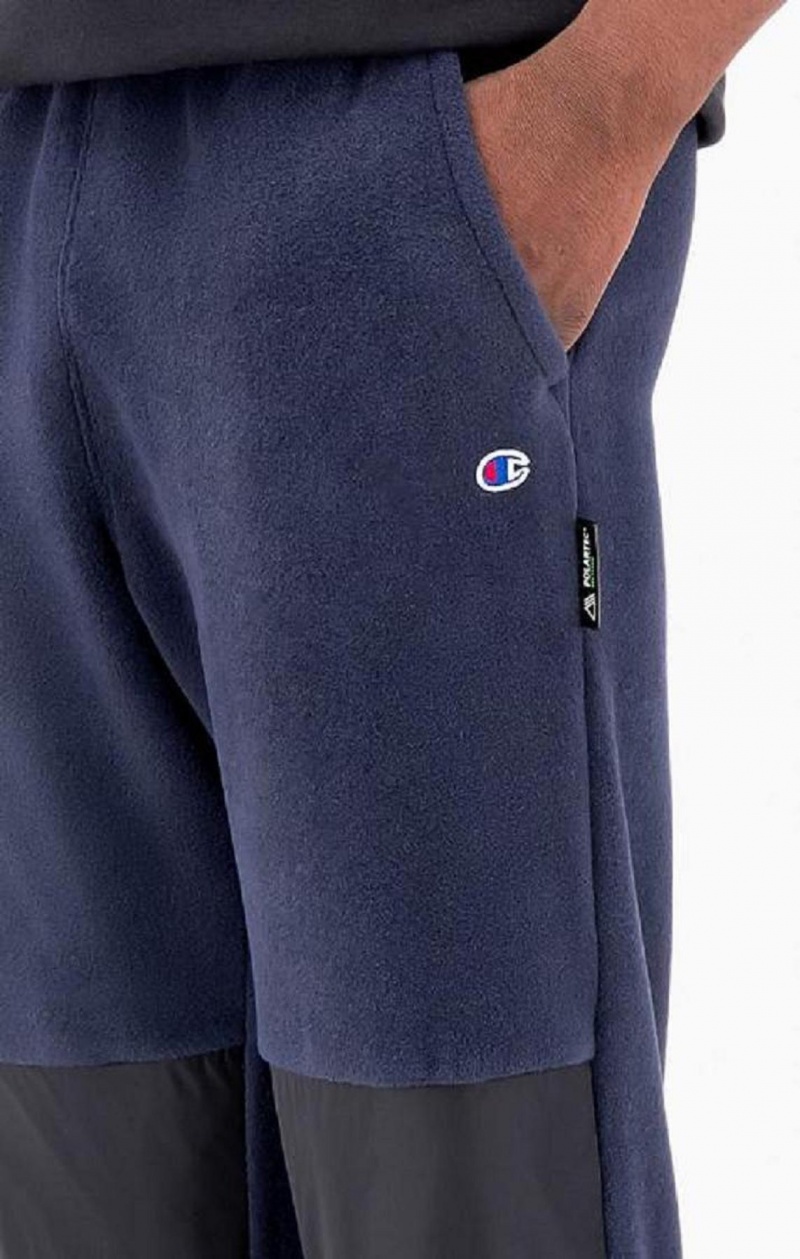 Champion C Logo Polartech Recycled Velour Pálya Pants Férfi Jogger Nadrág Sötétkék | 5892-RIEAF