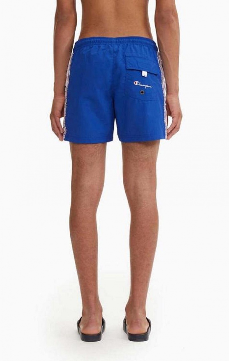 Champion C Logo Print Panel Swim Shorts Férfi Fürdőruha Kék | 3720-BPAOR