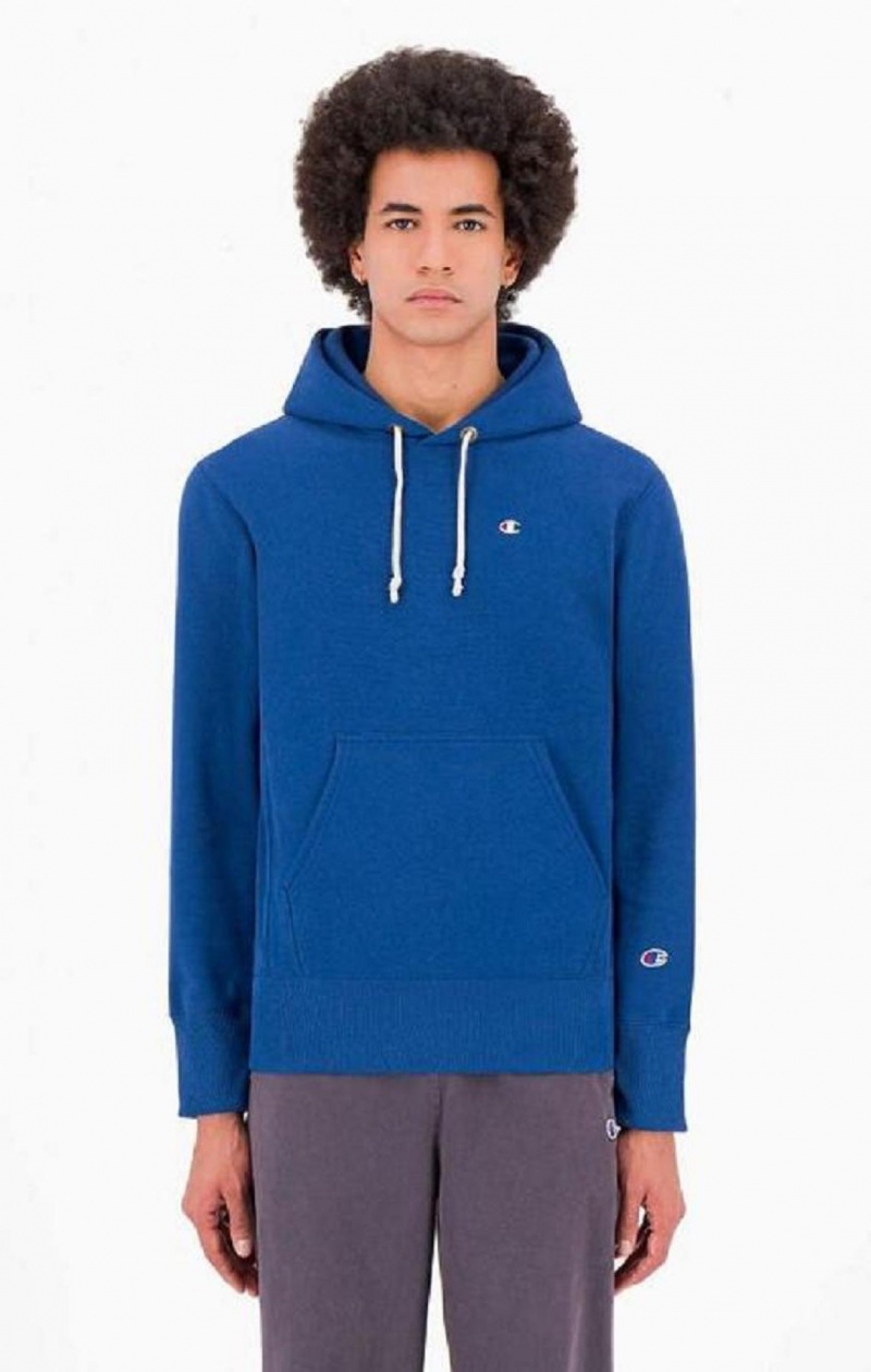 Champion C Logo Reverse Weave Hoodie Férfi Kapucnis Pulóver Kék | 3691-KLQYE