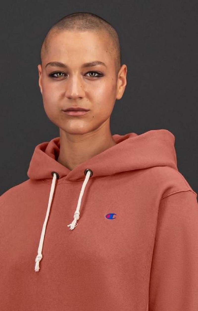 Champion C Logo Reverse Weave Hoodie Női Kapucnis Pulóver Bordó | 8201-RQZKV