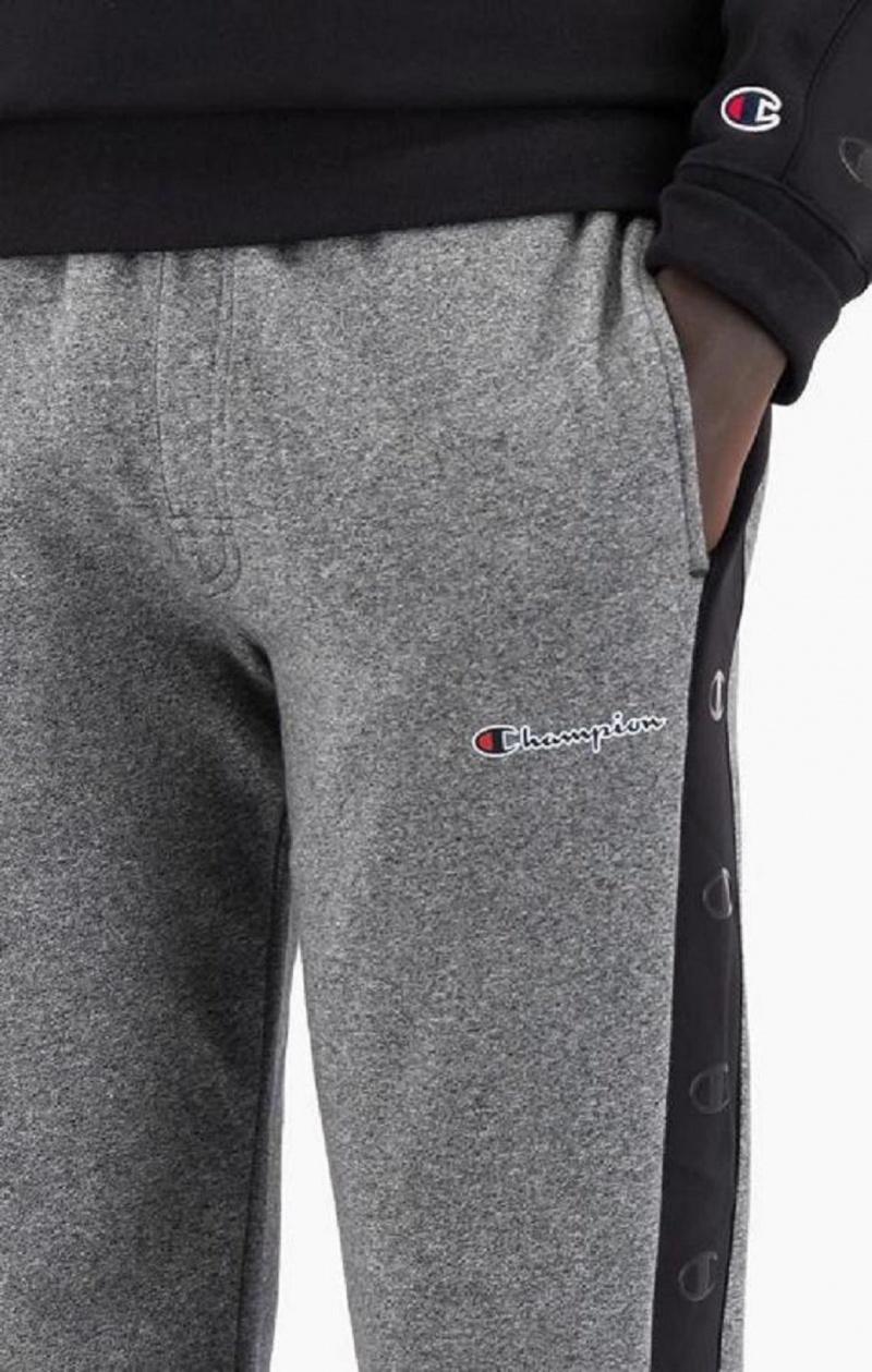 Champion C Logo Tape Fleece Joggers Férfi Jogger Nadrág Sötétszürke | 5173-JEYND