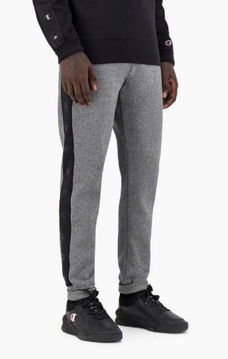 Champion C Logo Tape Fleece Joggers Férfi Jogger Nadrág Sötétszürke | 5173-JEYND