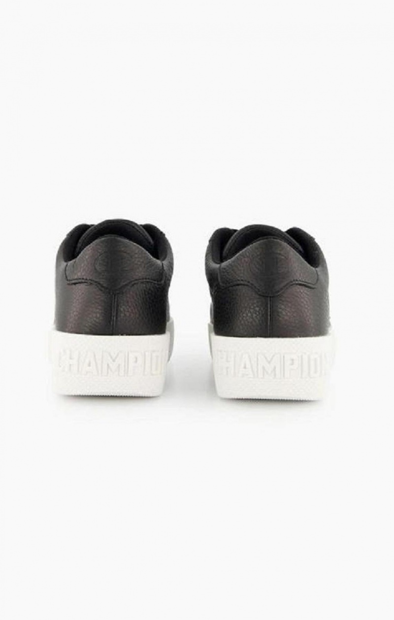 Champion C Logo Textured Bőr Platform Trainers Női Edzőcipő Fekete | 8725-HTGRF