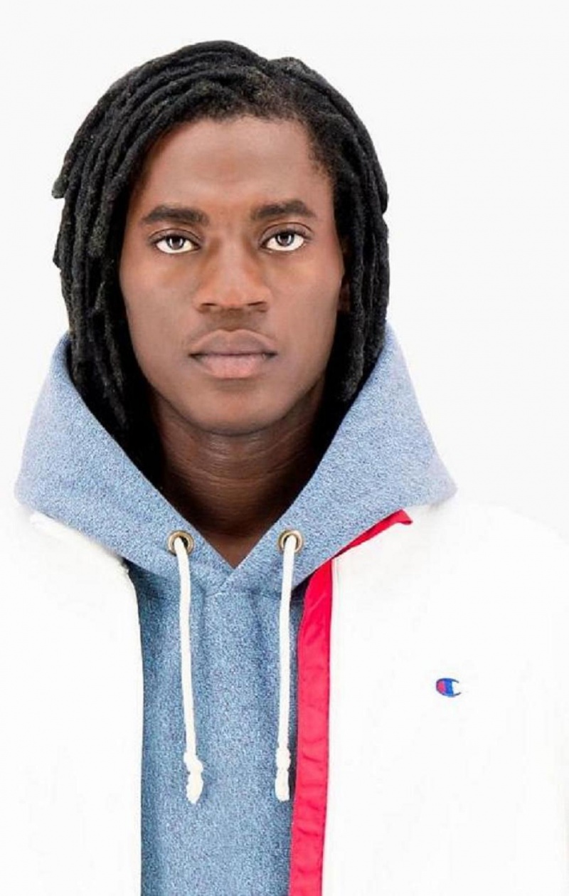 Champion C Logo Zip-Up Polartech Recycled Velour Sweatshirt Férfi Pulóverek Fehér | 1342-SCRHK