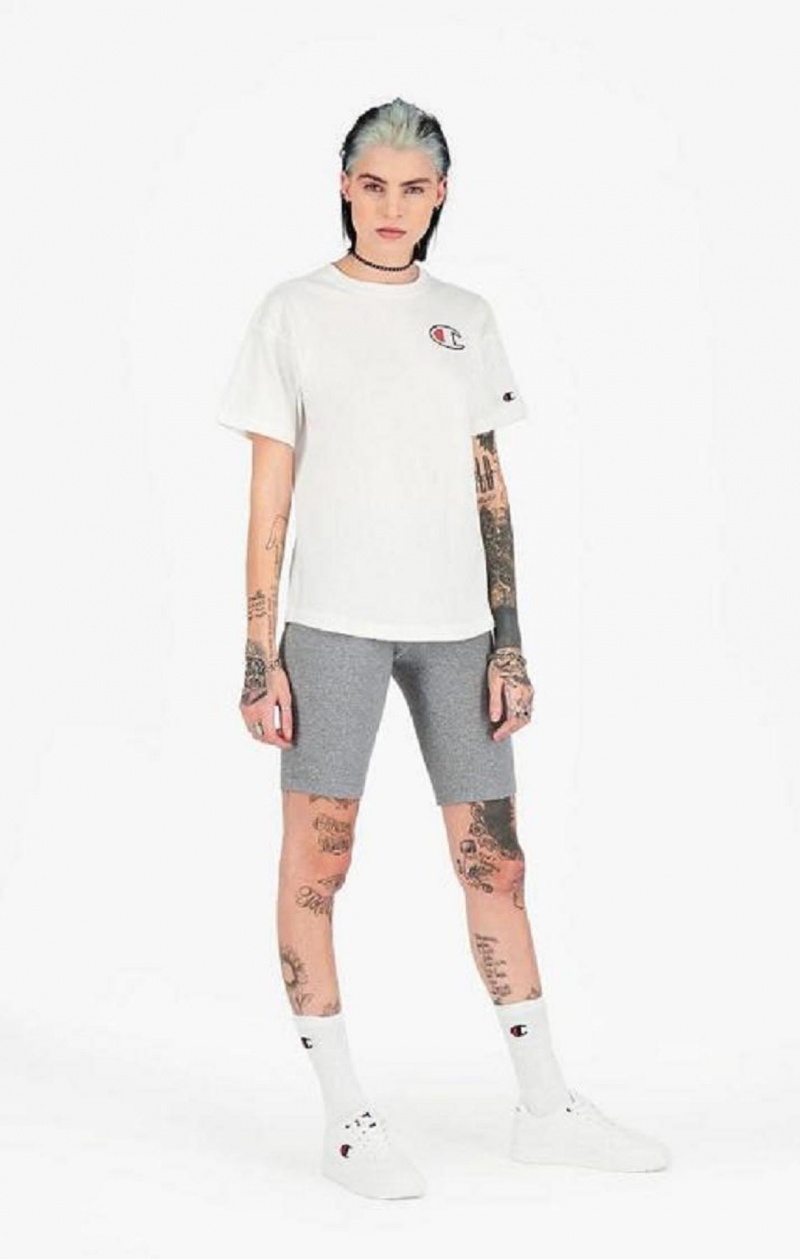 Champion C Patch Maxi T-Shirt Női Póló Fehér | 0561-TESLK