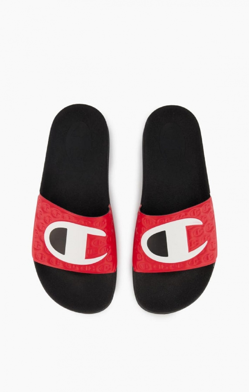 Champion C Patch Pool Slides Férfi Papucs Piros | 8295-PRDCV