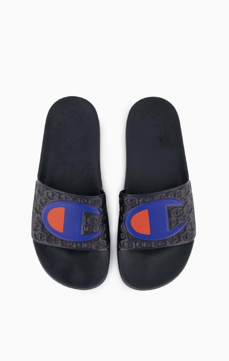 Champion C Patch Pool Slides Férfi Papucs Sötétkék | 7013-FHUOI