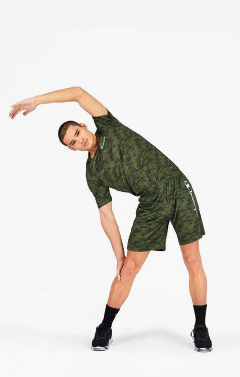 Champion Camo Quick Dry Torna Shorts Férfi Rövidnadrág Zöld | 6905-TBHOY