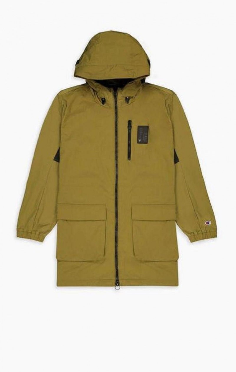 Champion Cargo Pocket Csuklyás Coat Férfi Kabát Olivazöld Zöld | 2965-KEHBV