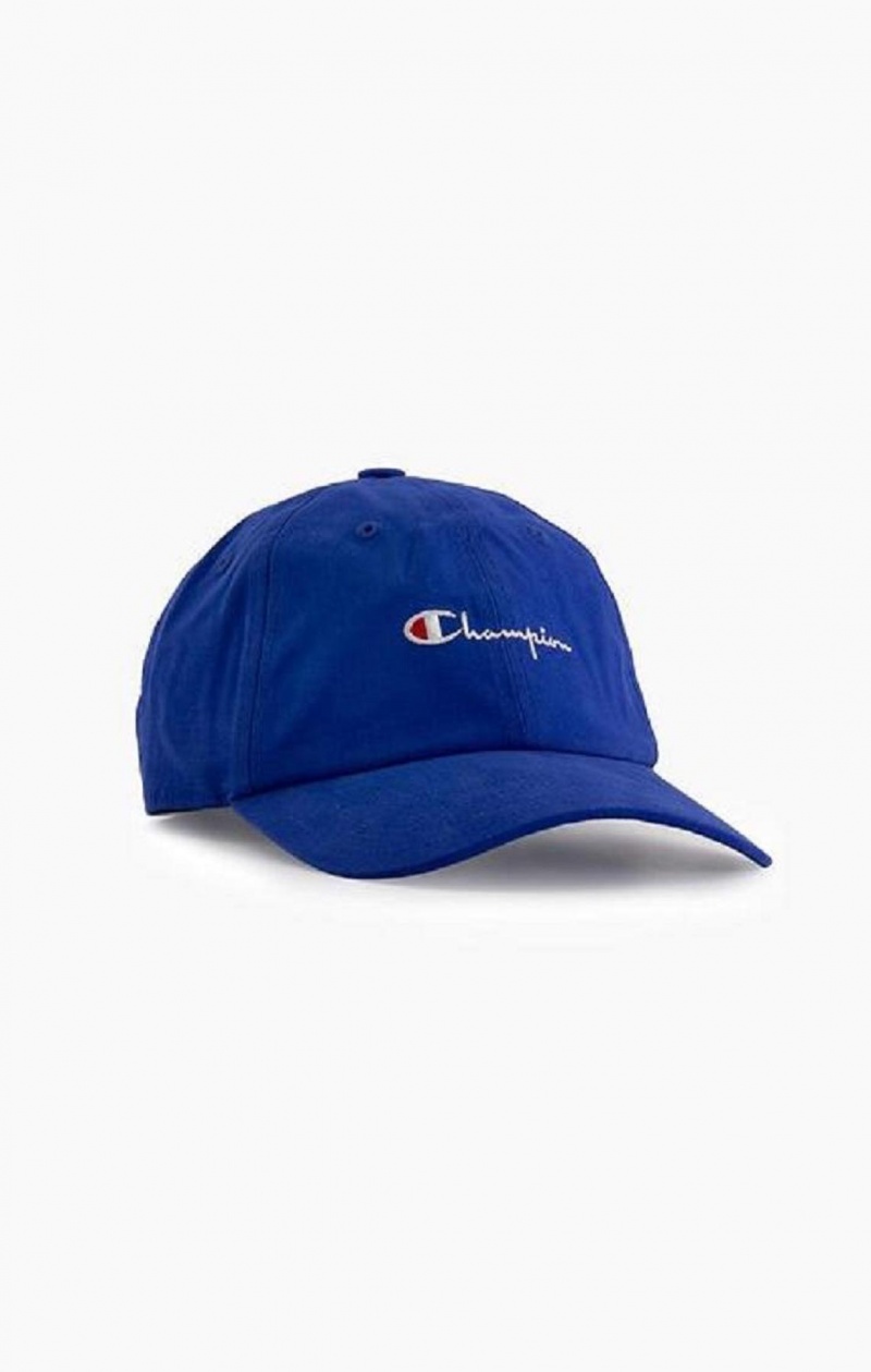 Champion Classic Script Logo Baseball Cap Férfi Kalap Kék | 4678-ONRTU