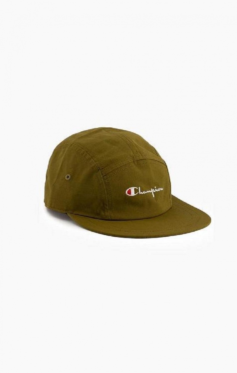 Champion Classic Script Logo Baseball Cap Férfi Kalap Olivazöld Zöld | 1486-LHCQW