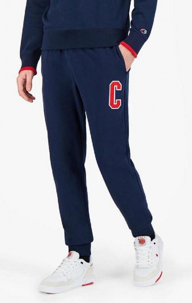 Champion Collegiate C Logo Joggers Férfi Jogger Nadrág Sötéttürkiz | 9850-ILVHZ