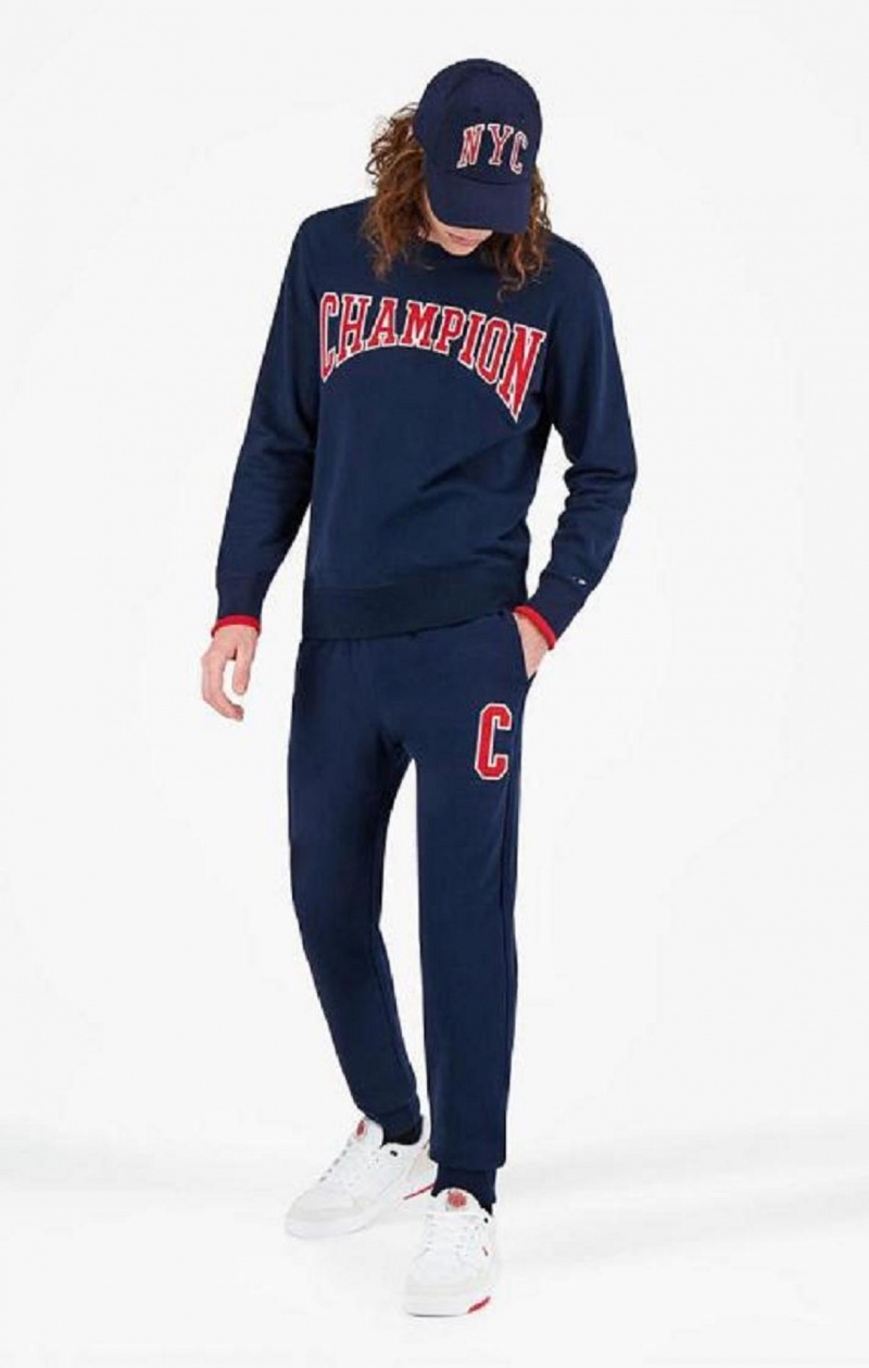 Champion Collegiate C Logo Joggers Férfi Jogger Nadrág Sötéttürkiz | 9850-ILVHZ