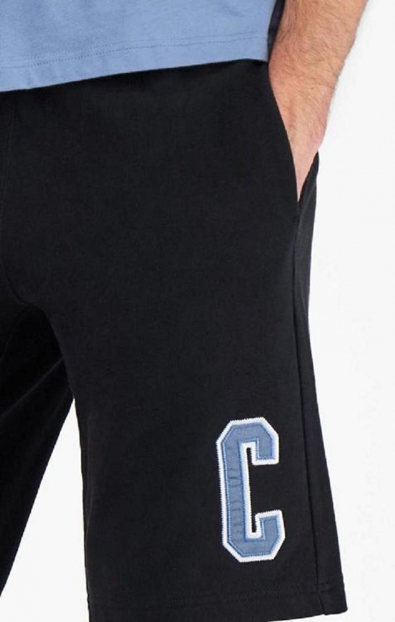 Champion Collegiate C Logo Shorts Férfi Rövidnadrág Fekete | 3710-ULIHO