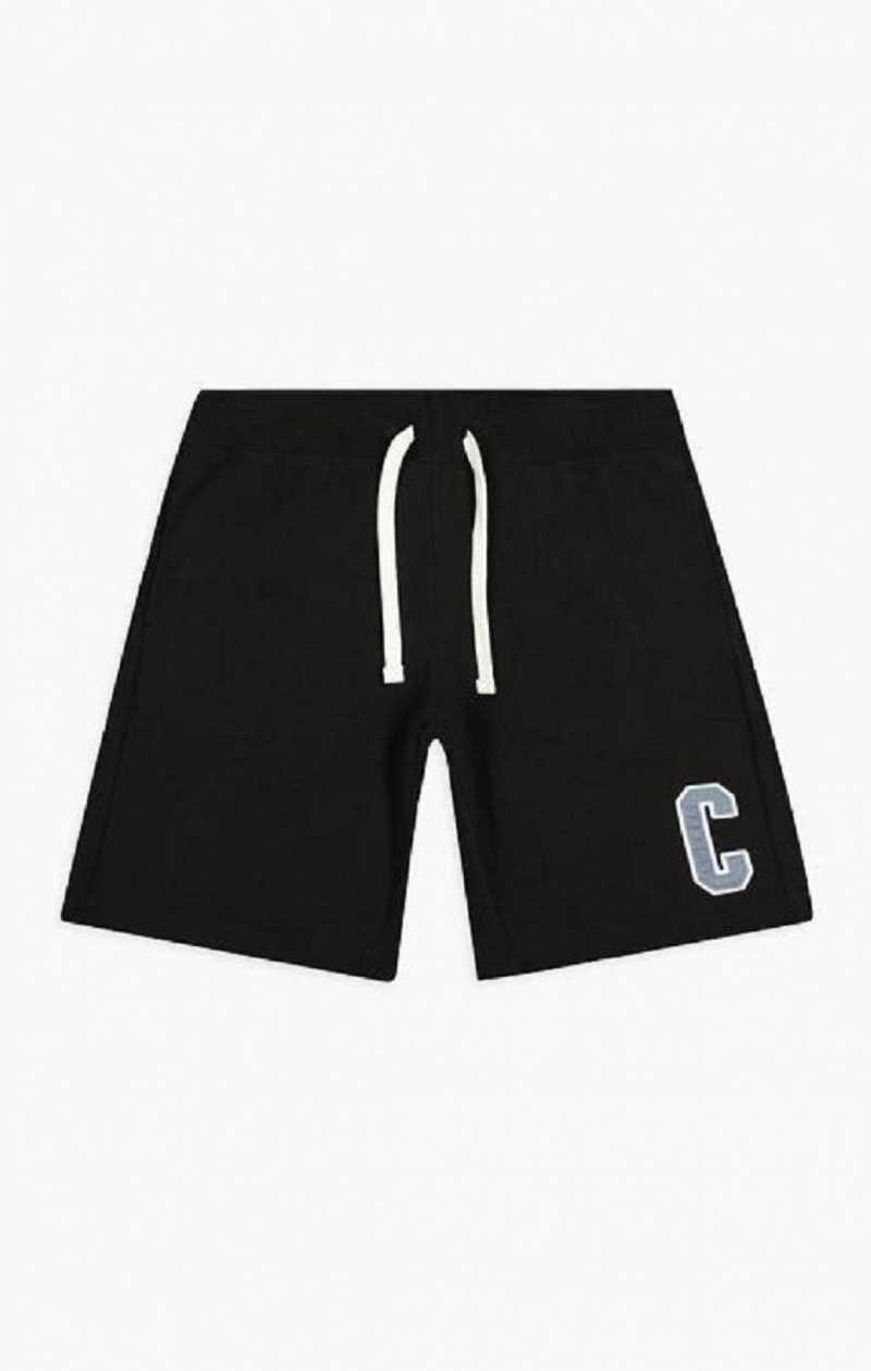 Champion Collegiate C Logo Shorts Férfi Rövidnadrág Fekete | 3710-ULIHO