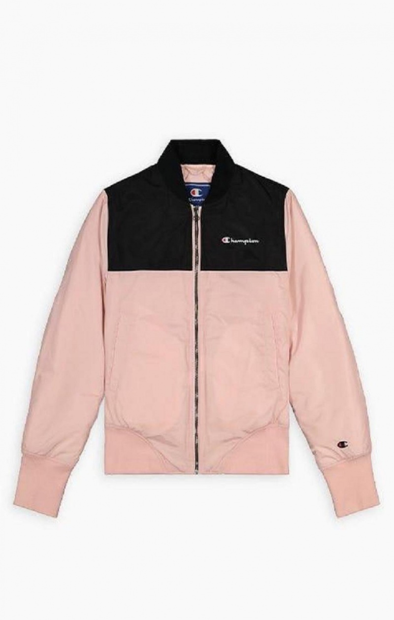 Champion Colour Block Bomber Jacket Női Kabát Rózsaszín | 9325-EPHAQ