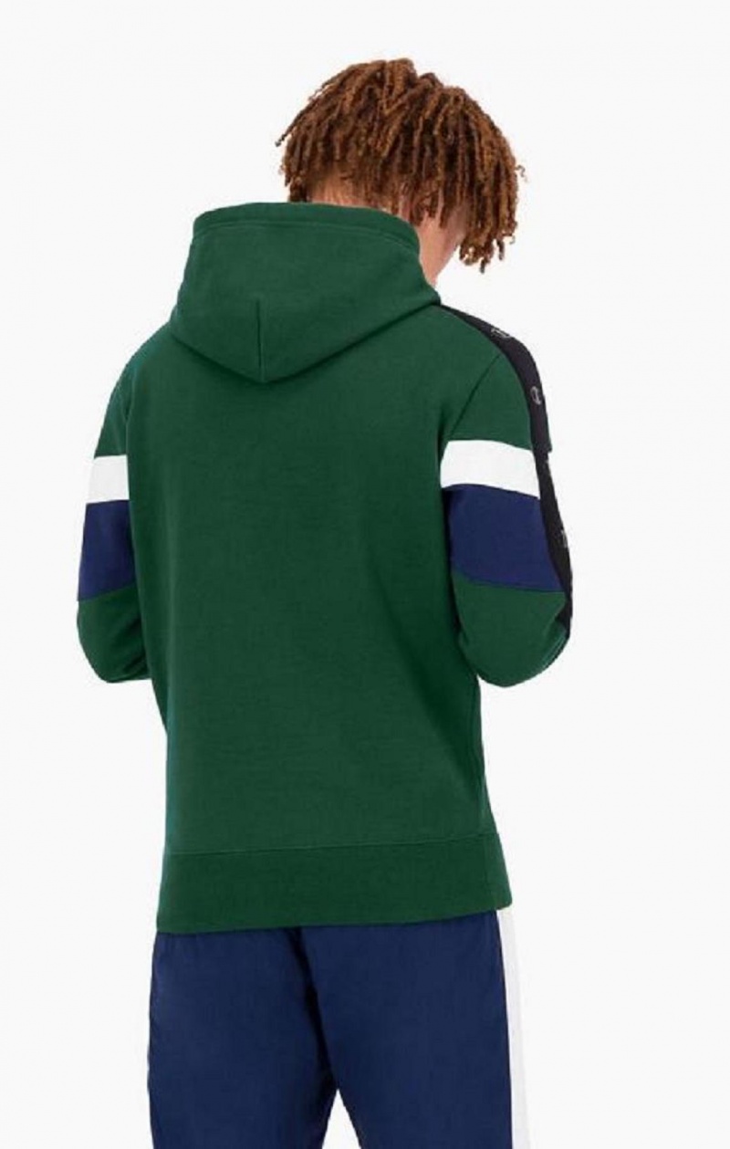 Champion Colour Block Insert Fleece Hoodie Férfi Kapucnis Pulóver Világos Zöld | 5281-HWDUO