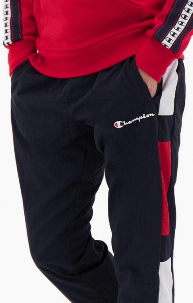 Champion Colour Block Pálya Pants Férfi Jogger Nadrág Sötéttürkiz | 6751-GDRMY