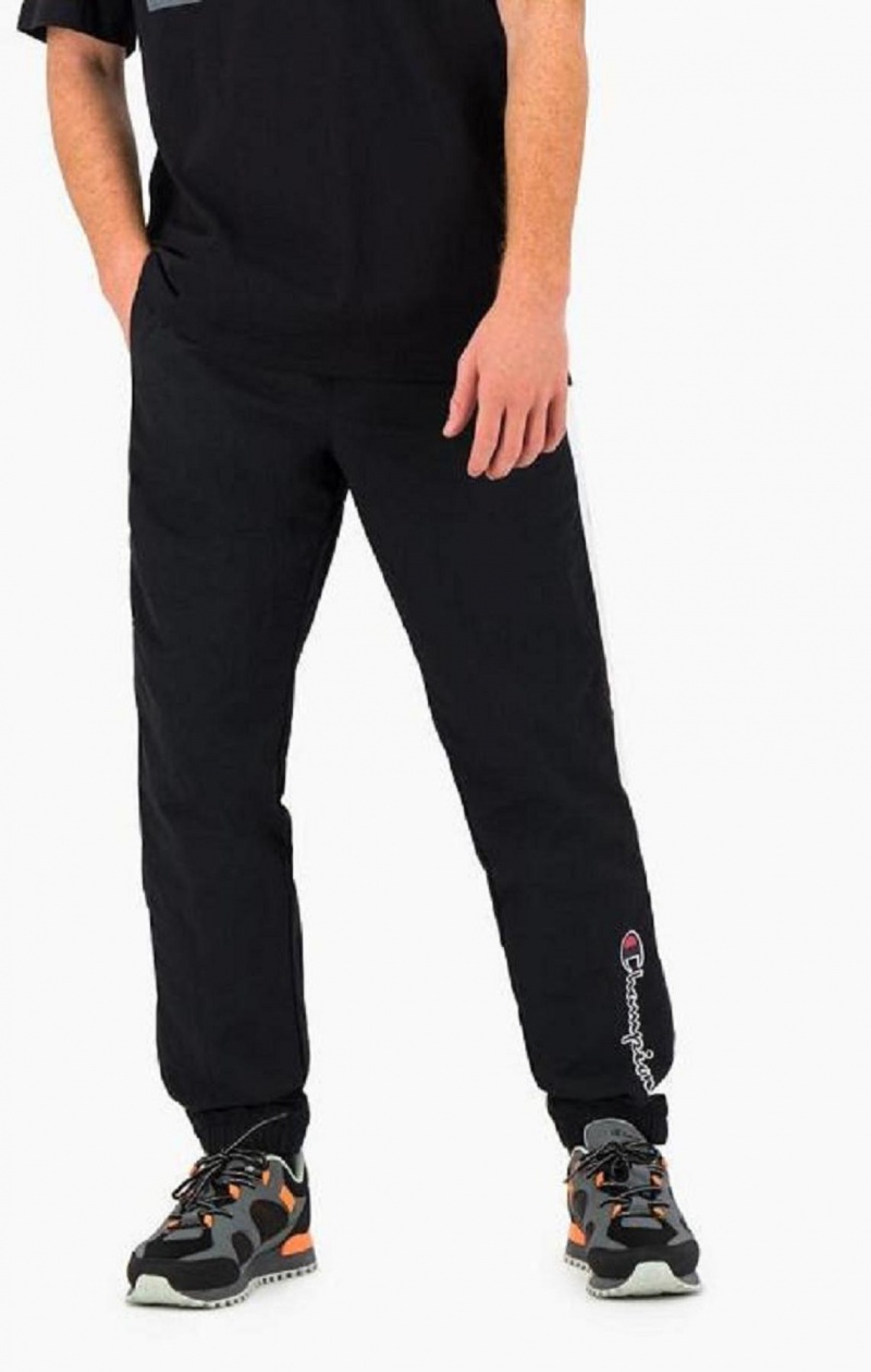 Champion Colour Block Pálya Pants Férfi Jogger Nadrág Fekete | 0397-ZJNDR