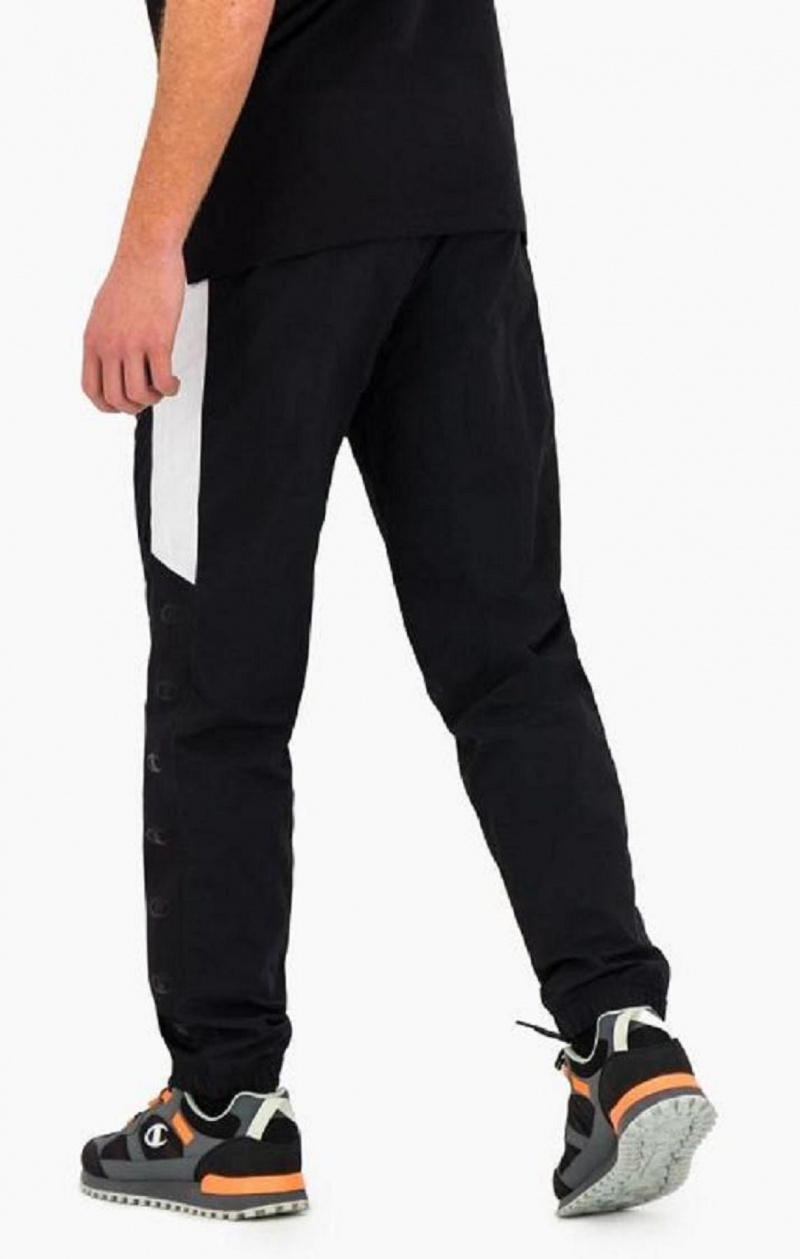 Champion Colour Block Pálya Pants Férfi Jogger Nadrág Fekete | 0397-ZJNDR