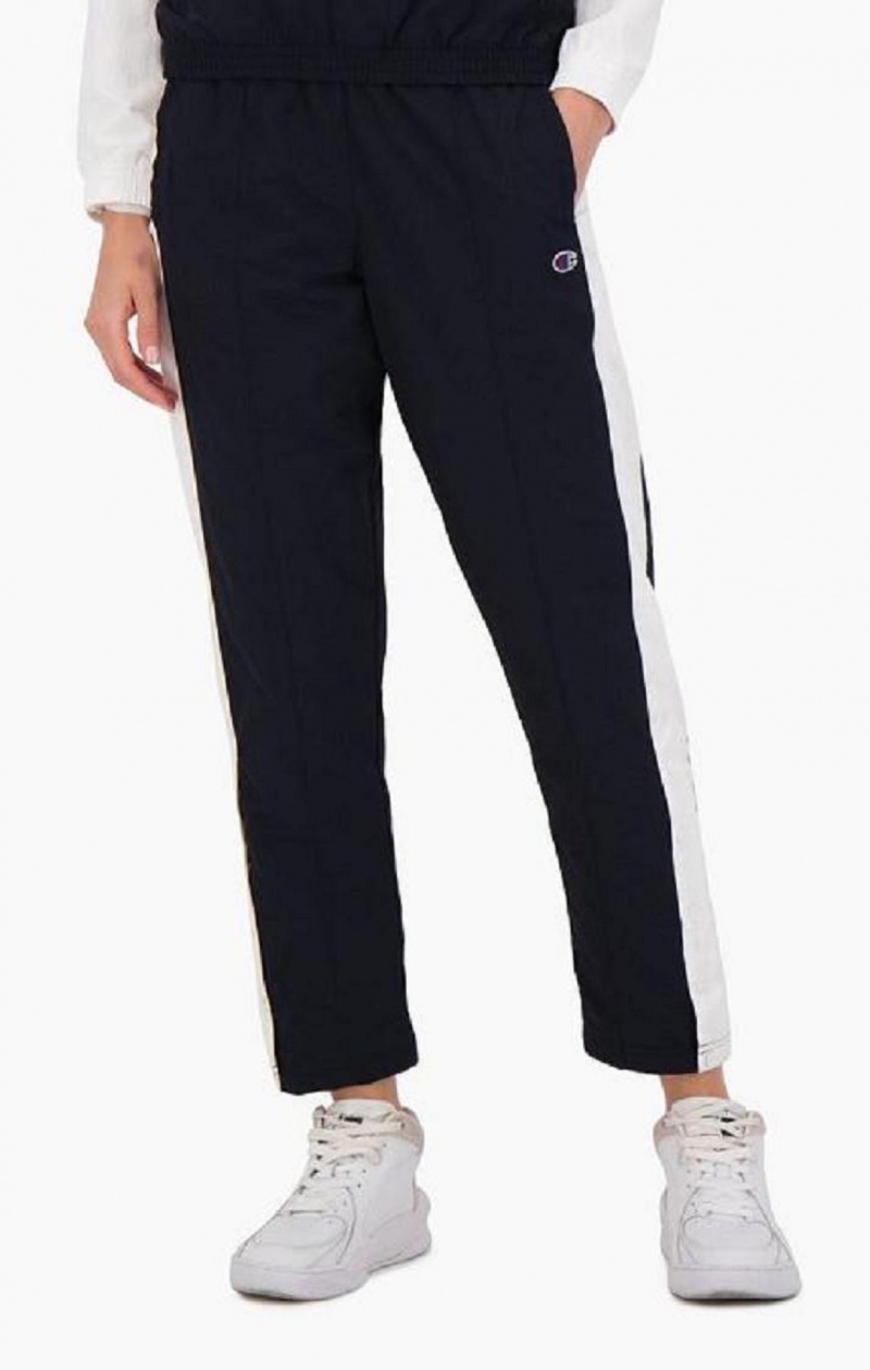 Champion Colour Block Popper Pálya Pants Női Jogger Nadrág Fekete | 7103-BTMUR