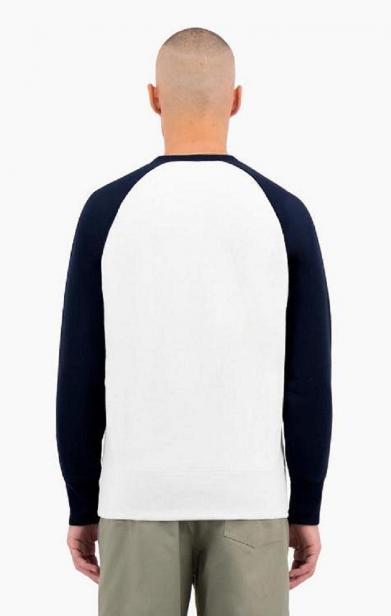 Champion Colour Block Reverse Weave Sweatshirt Férfi Pulóverek Fehér | 4869-DOIVC