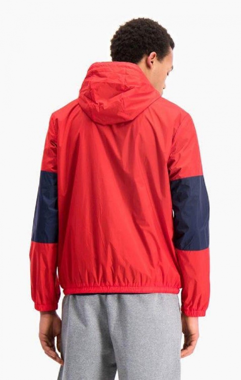 Champion Colour Block Sleeve C Logo Jacket Férfi Kabát Piros | 6051-QPBYW