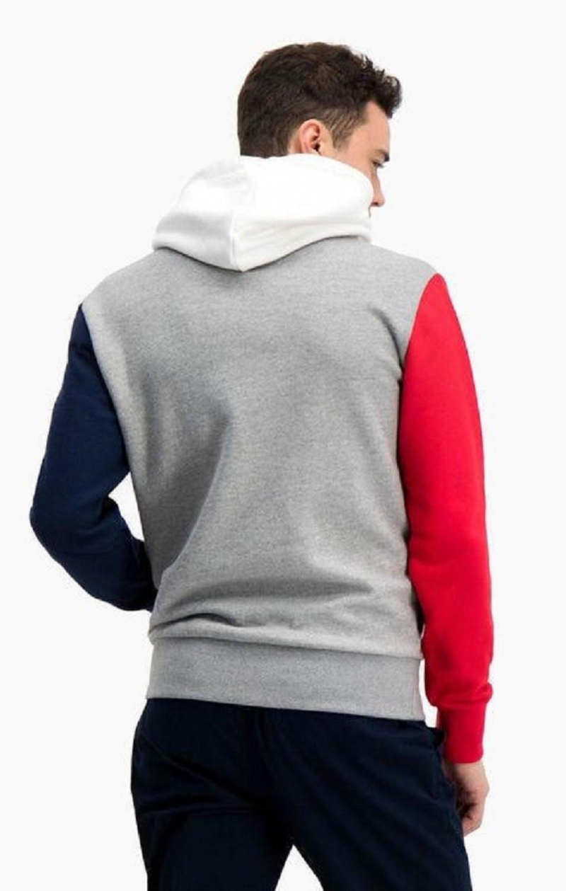 Champion Contrast Colour Block Sleeve Hoodie Férfi Kapucnis Pulóver Sötétszürke | 4297-XYRNW