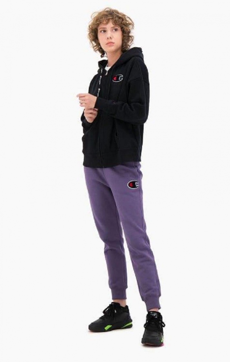 Champion Contrast Cuff Fleece Velvet C Joggers Női Jogger Nadrág Lila Olivazöld | 8034-JQHAM