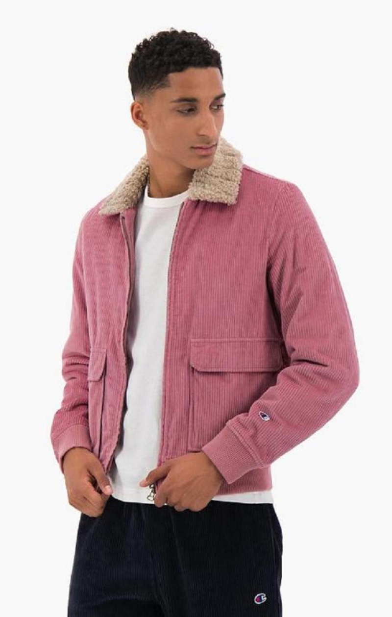 Champion Corduroy Teddy Collar Bomber Jacket Férfi Kabát Fukszia | 8103-KVSWY