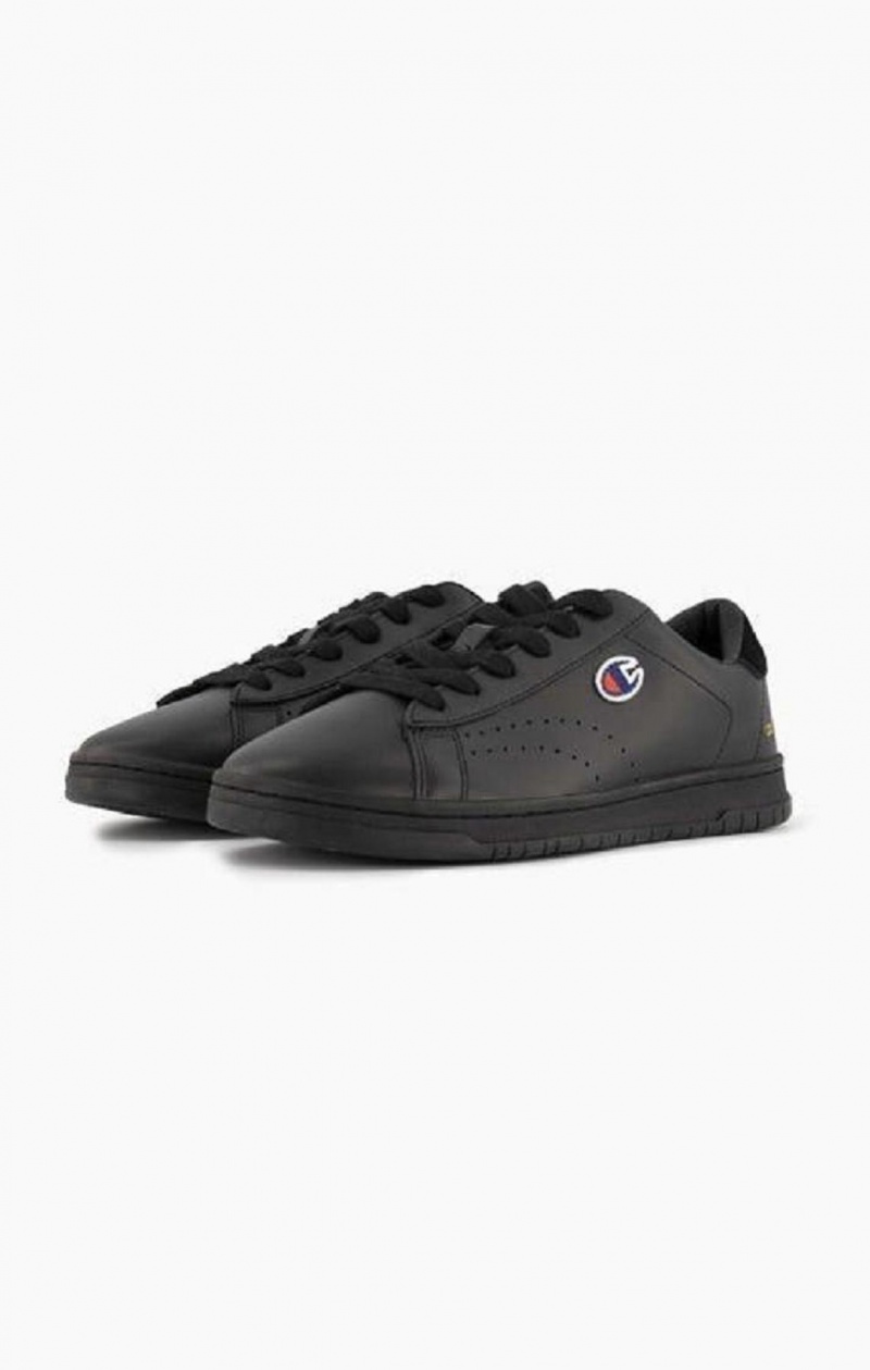 Champion Court Club Patch Logo Trainers Férfi Edzőcipő Fekete | 5648-XFRVA