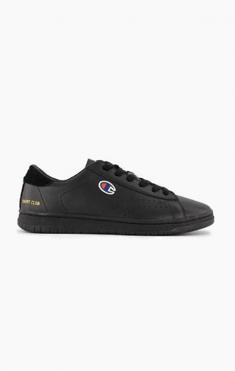 Champion Court Club Patch Logo Trainers Férfi Edzőcipő Fekete | 5648-XFRVA