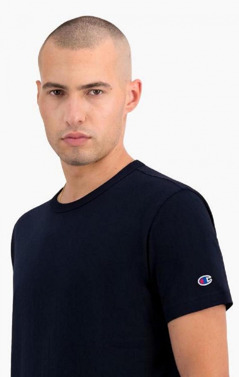 Champion Crew Neck T-Shirt Férfi Póló Sötétkék | 5197-LYUSE