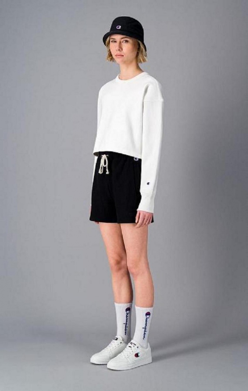 Champion Cropped Reverse Weave Sweatshirt Női Pulóverek Fehér | 7519-BYSEP