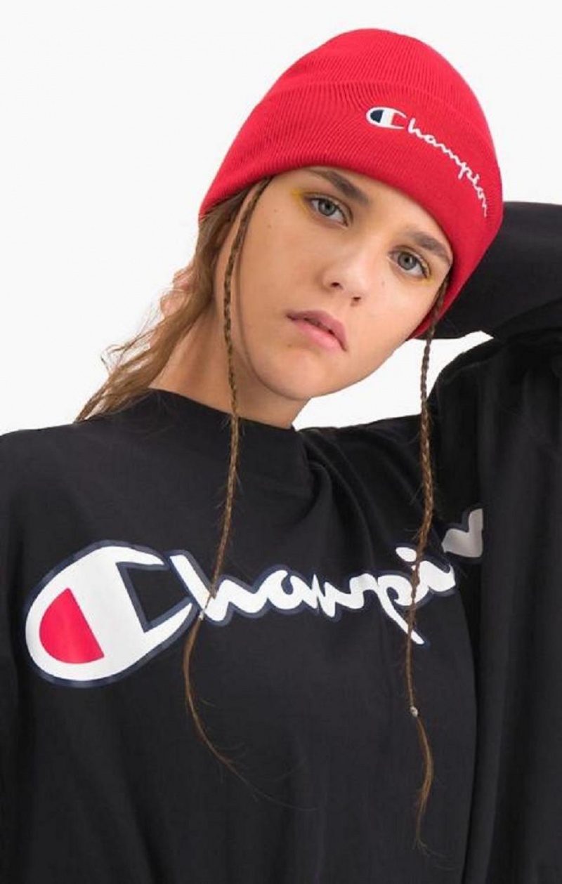 Champion Cropped Script Logo T-Shirt Női Póló Fekete | 1837-WNYJR