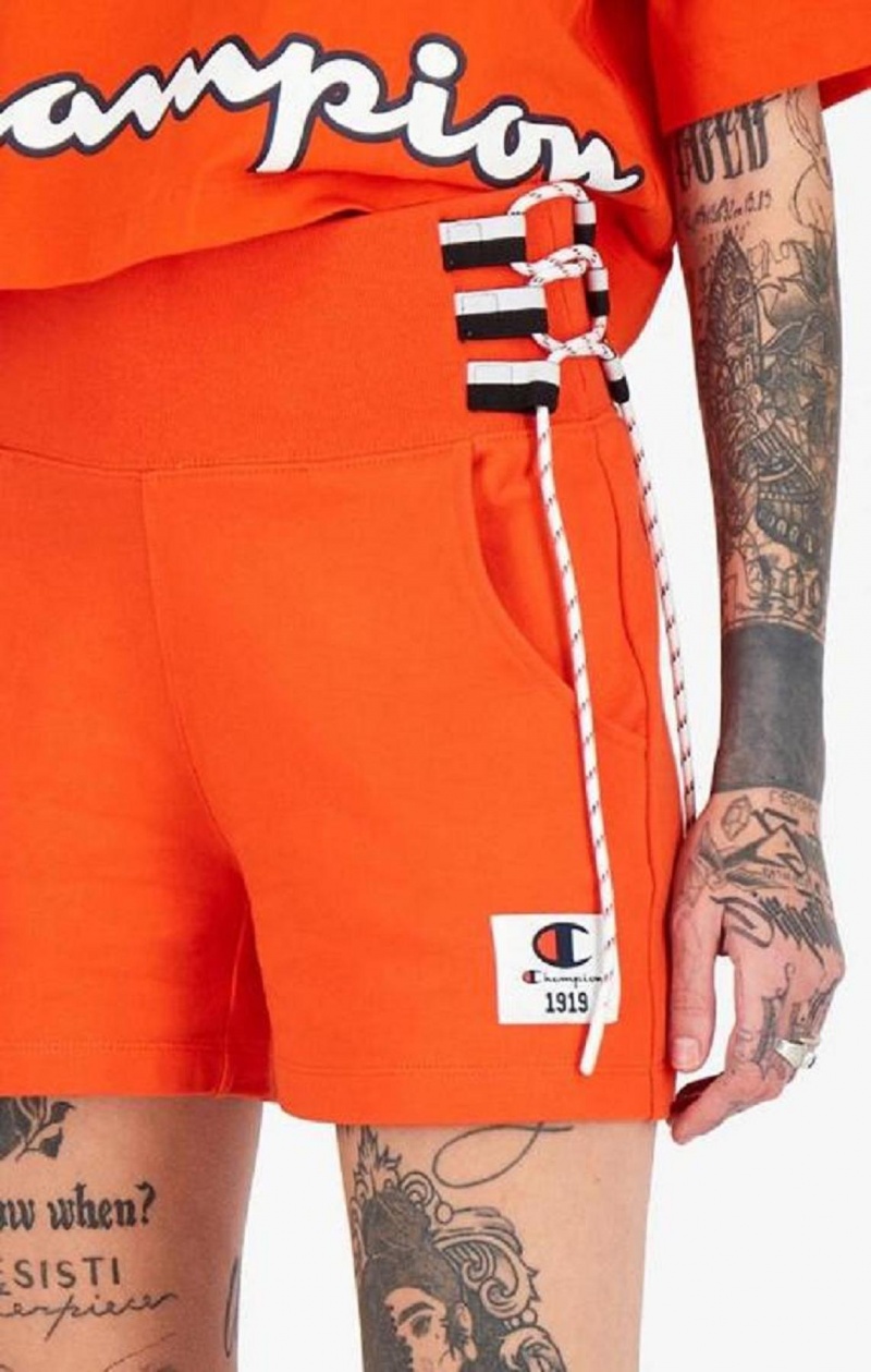 Champion Csipke Up Side Sweat Shorts Női Rövidnadrág Narancssárga | 0258-GKNMI