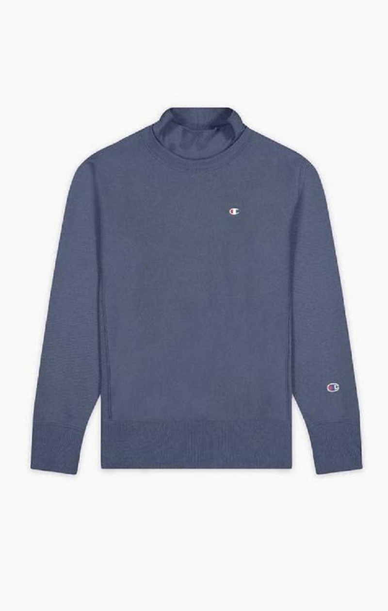 Champion Double Layer Reverse Weave Sweatshirt Férfi Pulóverek Sötéttürkiz | 7394-NAFCW