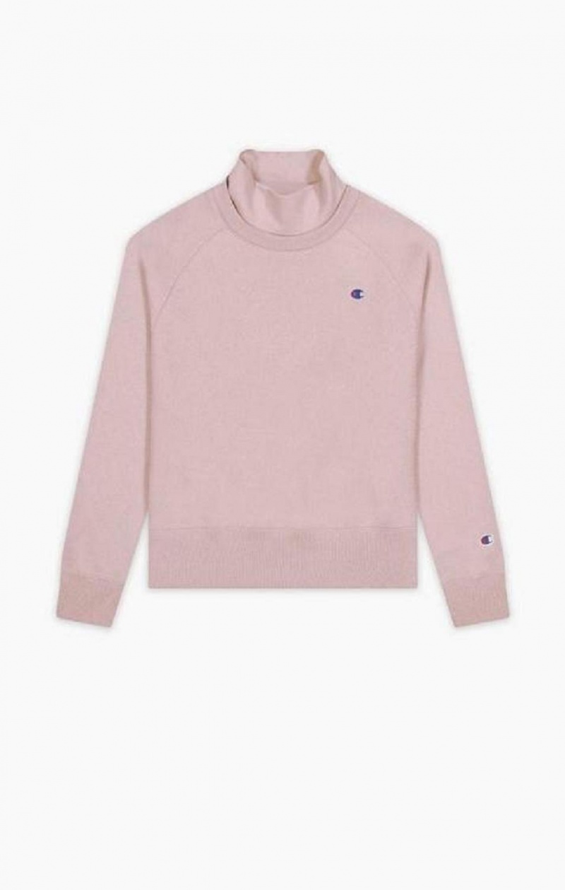 Champion Double Layer Reverse Weave Sweatshirt Női Pulóverek Rózsaszín | 1835-YZGRD