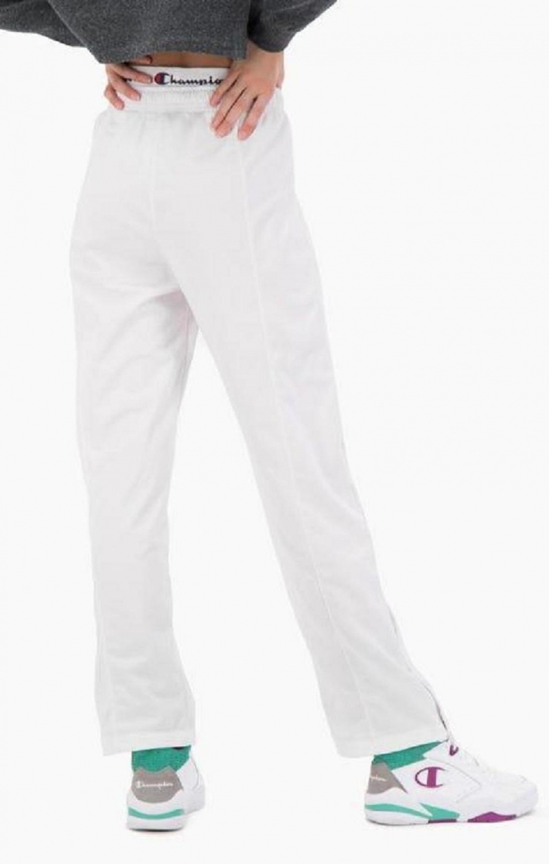 Champion Double Waistband Popper Pálya Pants Női Jogger Nadrág Fehér | 5102-PELNA