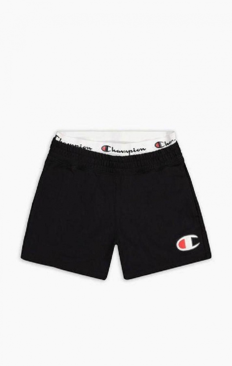 Champion Double Waistband Shorts Női Rövidnadrág Fekete | 7365-ASXTB