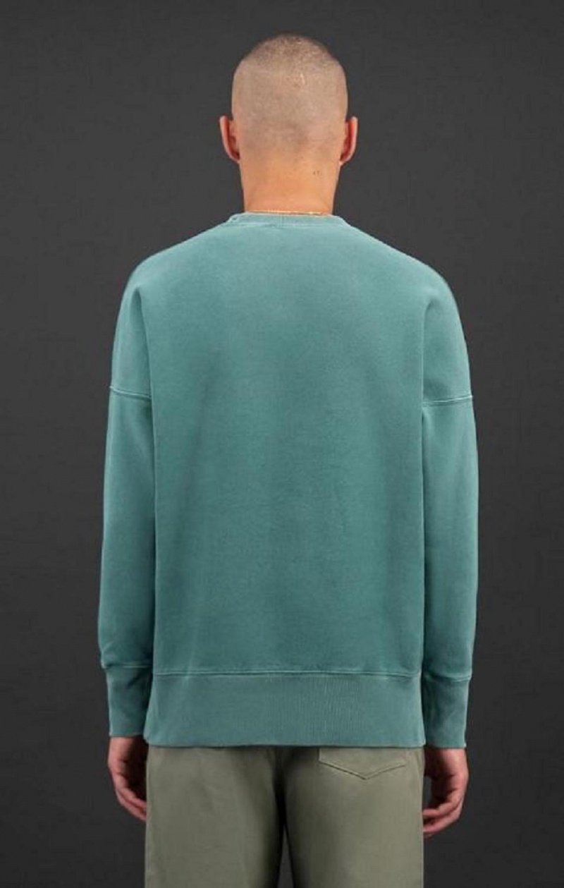 Champion Drop Shoulder Reverse Weave Sweatshirt Férfi Pulóverek Zöld | 2683-ABWVM