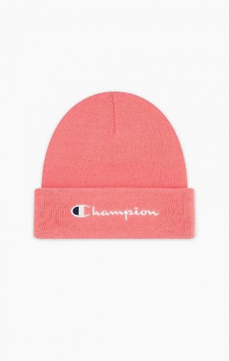 Champion Embroidered Script Logo Beanie Hat Női Kalap Rózsaszín | 9703-IUSFY