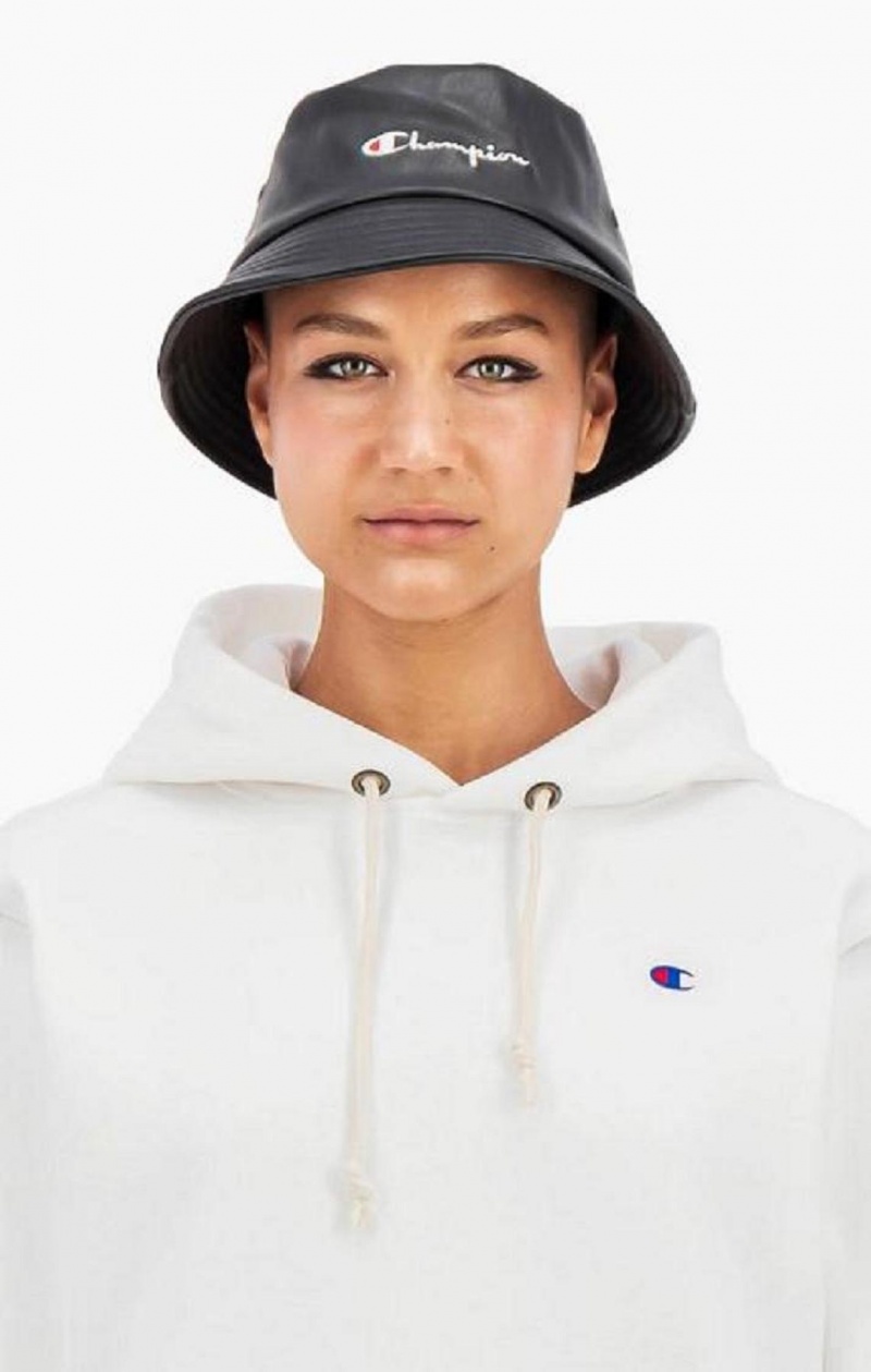 Champion Embroidered Script Logo Bucket Hat Férfi Kalap Fekete | 4968-YOHVP