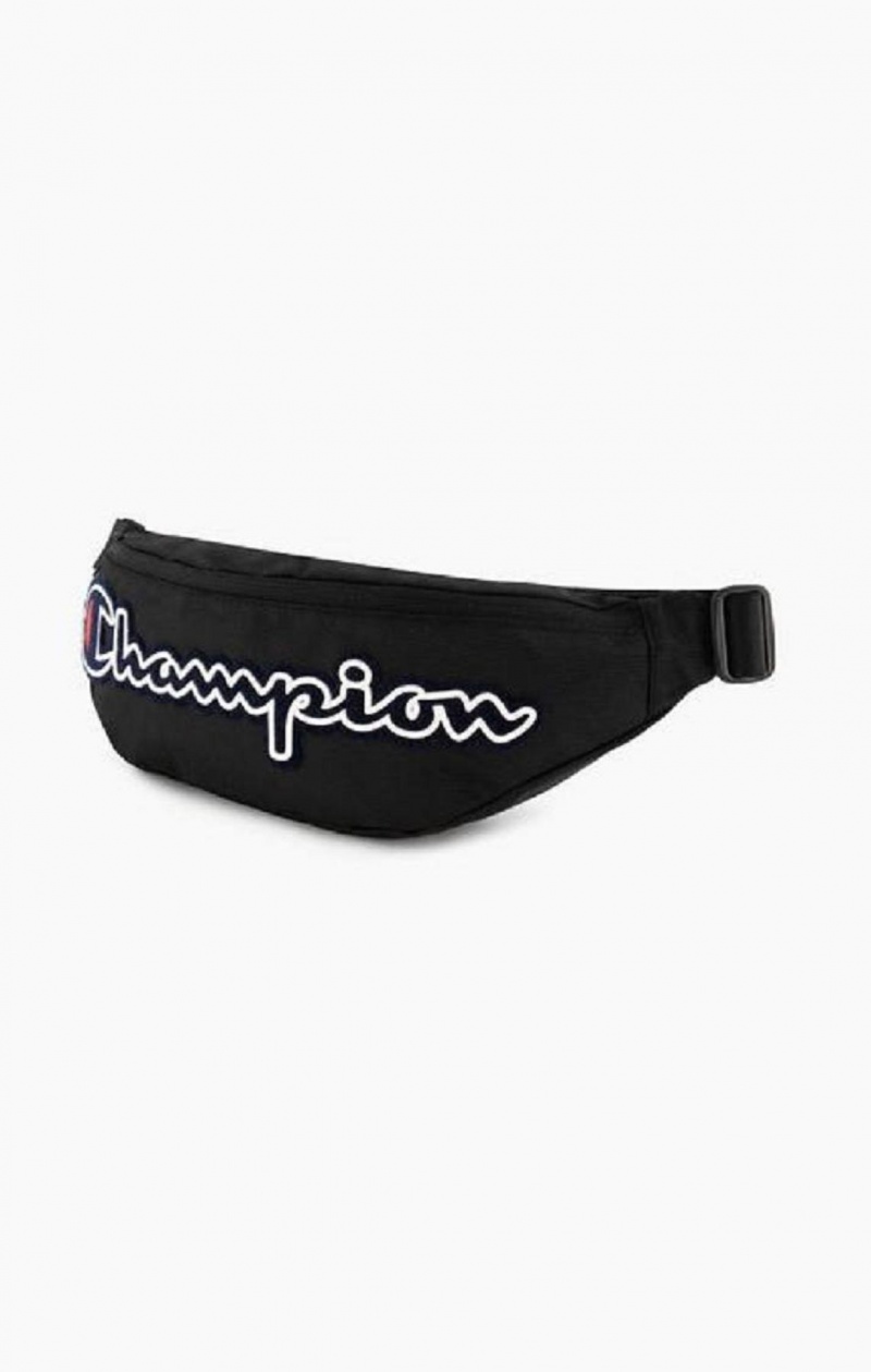 Champion Felt Script Logo Air Mesh Belt Bag Férfi Táskák Fekete | 9358-XDMSA