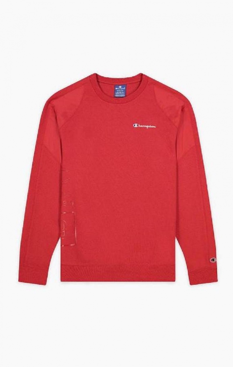 Champion Grafika Logo Print Párnázott Insert Sweatshirt Férfi Pulóverek Piros | 5234-MOFLI