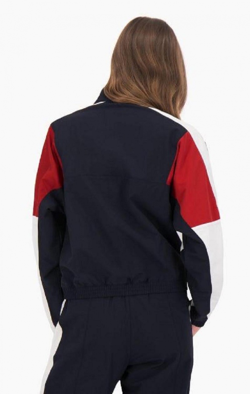 Champion Half Zip-Up Colour Block Pálya Jacket Női Kabát Sötétkék | 6308-FRNGQ